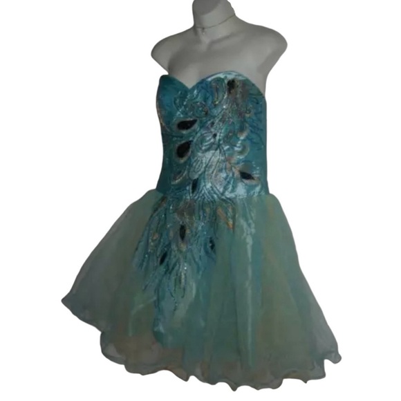 Sarah Bridal Dress Peacock Tulle Sequin Ballet Carrie Bradshaw Tutu Wedding Boho - Picture 5 of 16